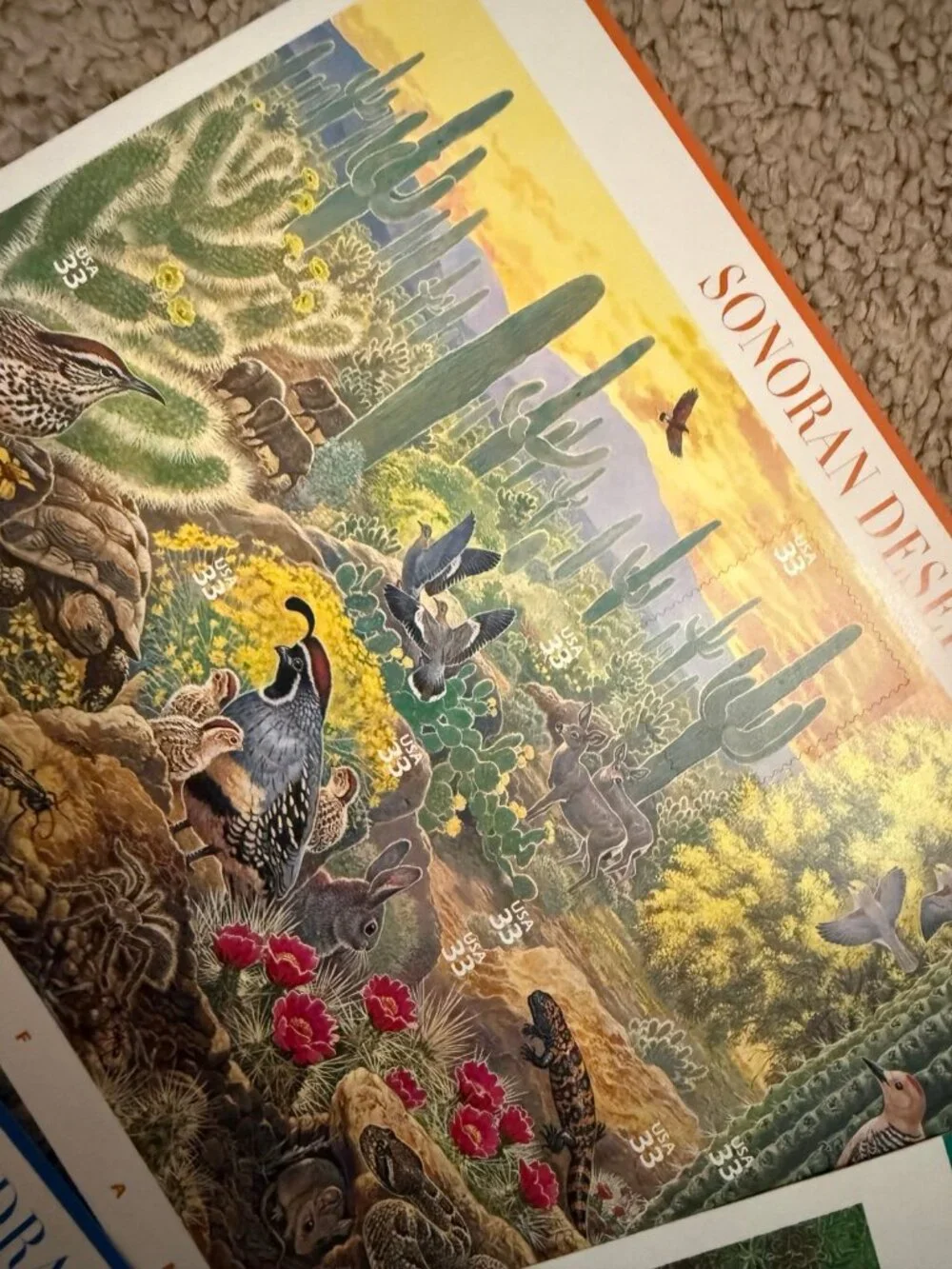 3 sheets of nature of America series stamps